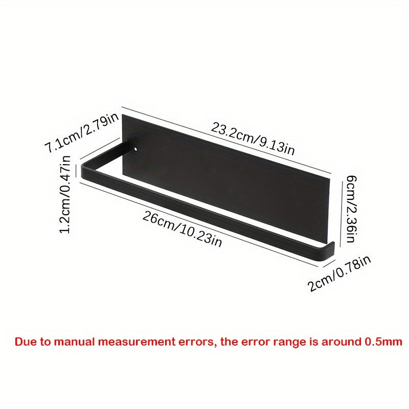 1pc Kitchen Carbon Steel Paper Towel Holder, No Punch Paper Towel Holder, Household Paper Hanger, Storage Rack 22*6*7.5cm/2.95*8.66*2.36in