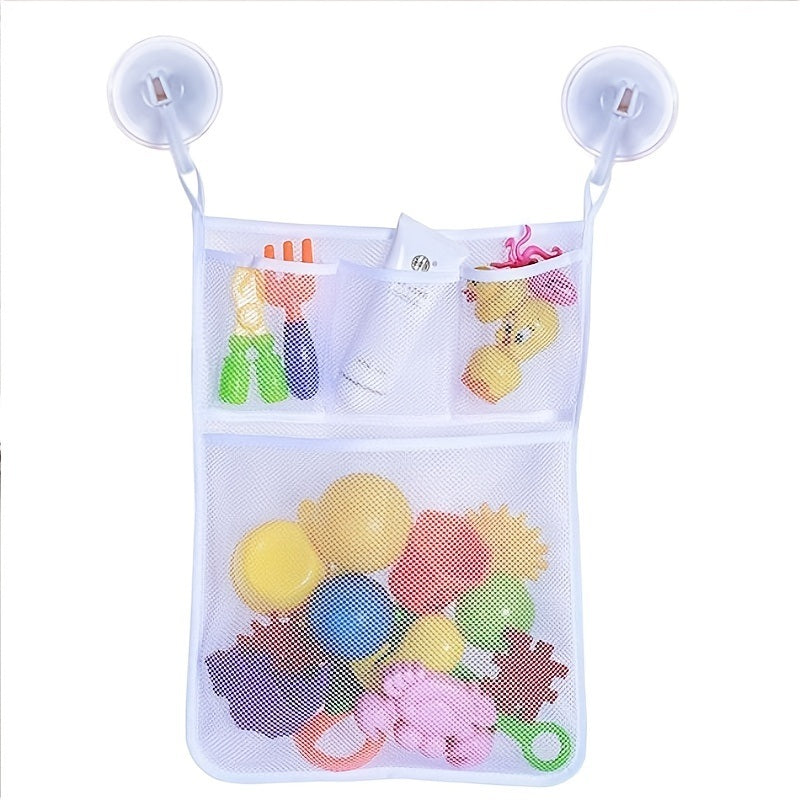 1pc Bathtub Toy Organizer, Shower Toy Organizer, Bath Toy Bin, Toys Holder For Bathtub, Hanging Bath Toy Organizer Hammock, Bath Tub Organizer, Bathroom Storage Caddy Mesh Net Bathtub Toys Organizer