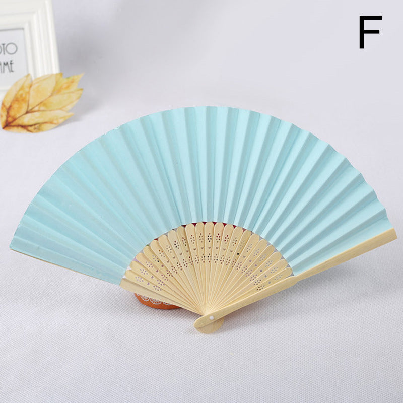 1pc Folding Fan Handheld Fans Chinese Paper Classical Hanfu Fan Solid Color Hand Fan Home Decoration Fan Chinese Fan Hand Folding Fans