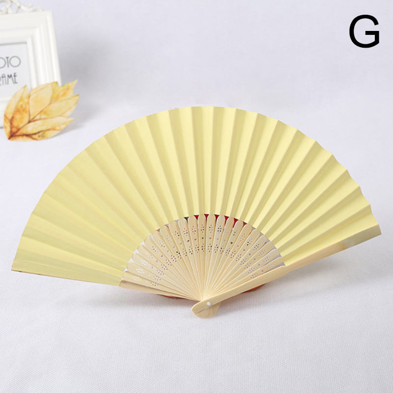 1pc Folding Fan Handheld Fans Chinese Paper Classical Hanfu Fan Solid Color Hand Fan Home Decoration Fan Chinese Fan Hand Folding Fans