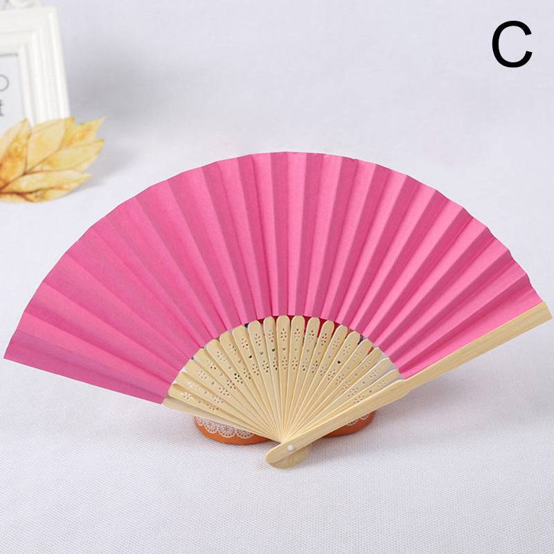 1pc Folding Fan Handheld Fans Chinese Paper Classical Hanfu Fan Solid Color Hand Fan Home Decoration Fan Chinese Fan Hand Folding Fans