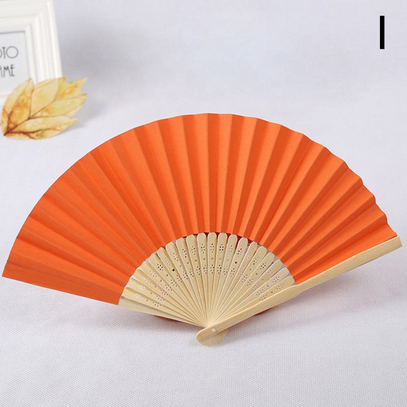 1pc Folding Fan Handheld Fans Chinese Paper Classical Hanfu Fan Solid Color Hand Fan Home Decoration Fan Chinese Fan Hand Folding Fans