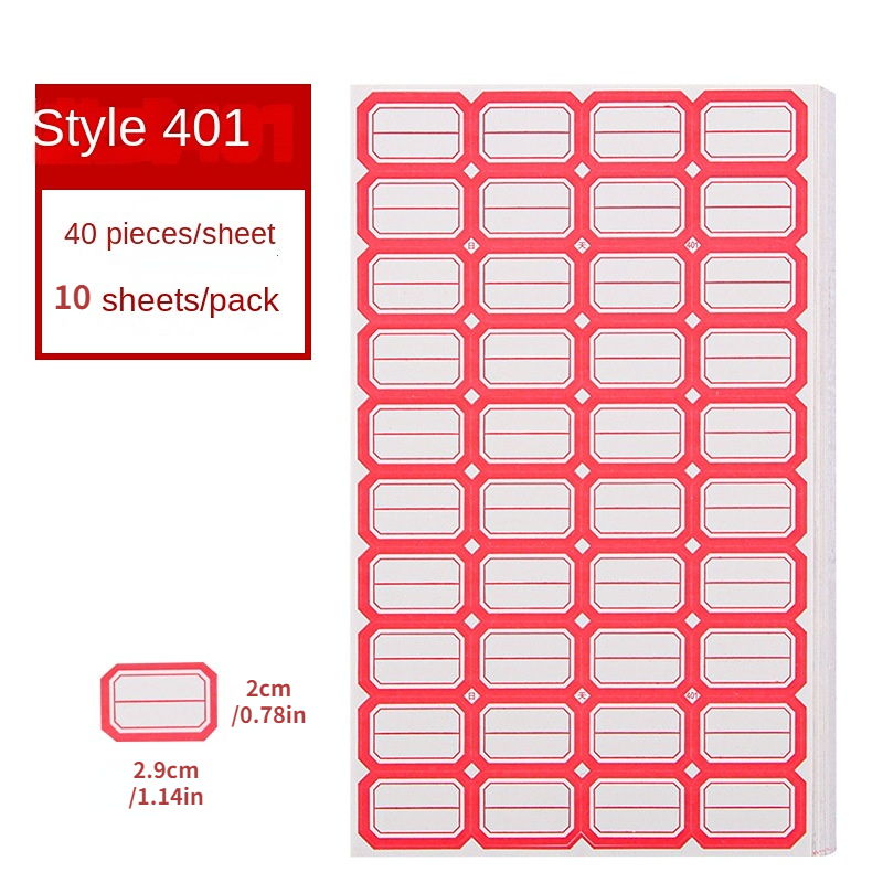 400 PCS Self-adhesive Label Stickers Self Adhesive Label Paper Mouth Paper Handwritten Marking Price Name Stickers Classification Stickers