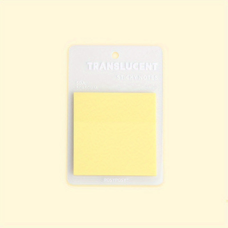 1PC Colorful PET Transparent Sticky Notes For Students With Focus Marking Writing Notes Note Paper N Times Stickers 5*5CM / 1.96*1.96 Inch