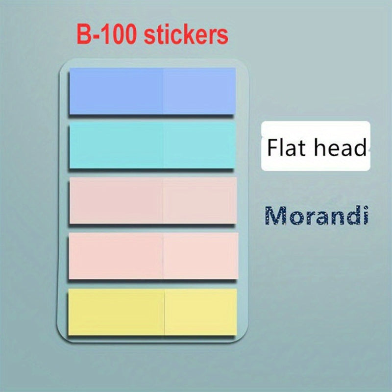 100pcs Morandi Color Convenience Sticker Index Label Sticky Bookmark Mark Note Paper School Student Write Record Memo Stationery