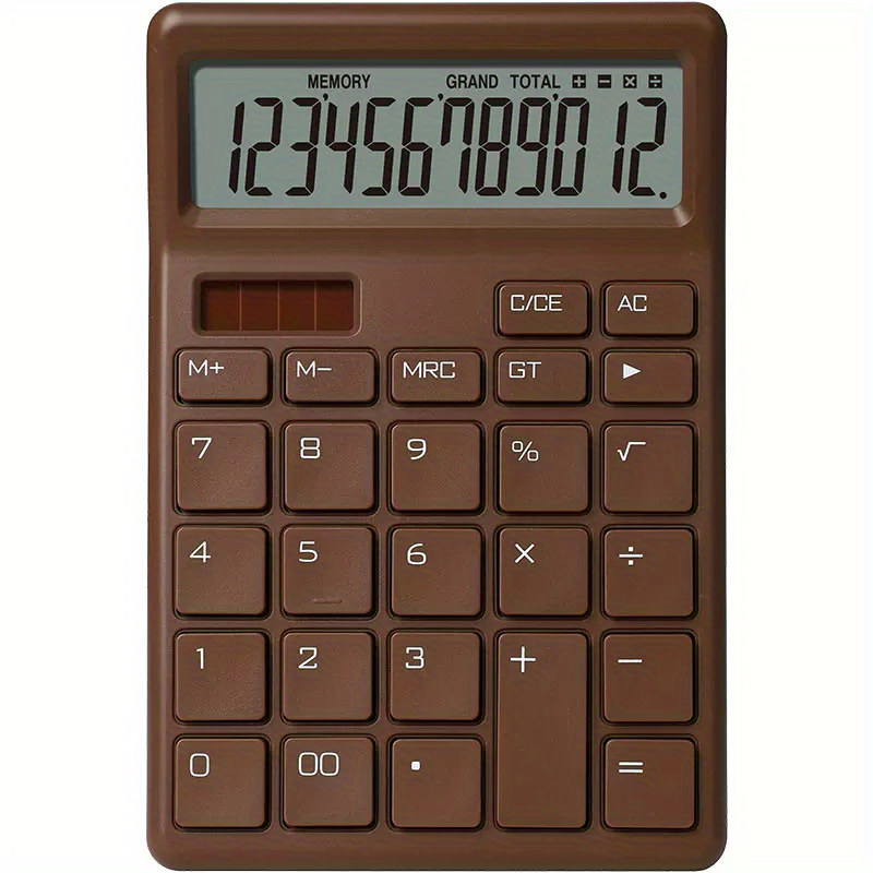 12-Digit Display Accounting Office Supplies Soundless Solar Students For College Finance Class Portable Dual Power Commercial Calculator