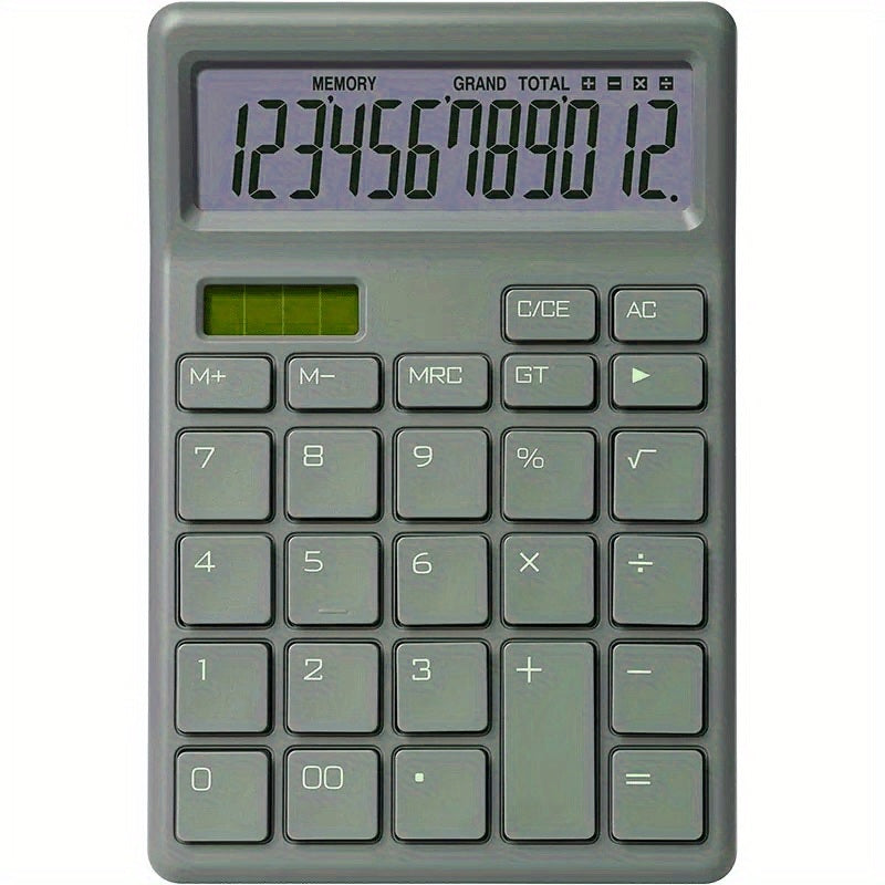 12-Digit Display Accounting Office Supplies Soundless Solar Students For College Finance Class Portable Dual Power Commercial Calculator