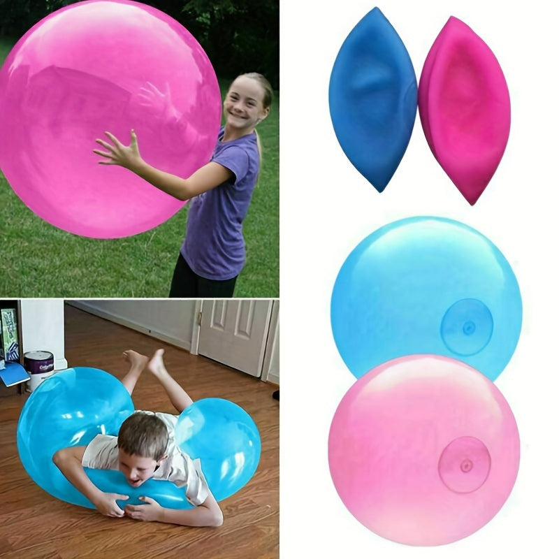 1pc, Hot Selling Blowing Air Round Ball, Transparent Bubble Ball, Inflatable Ball, Big Light Ball, Bubble Ball, Inflatable Water Ball Toy, Summer Party Supplies, Summer Toys, Hawaiian Party Supplies