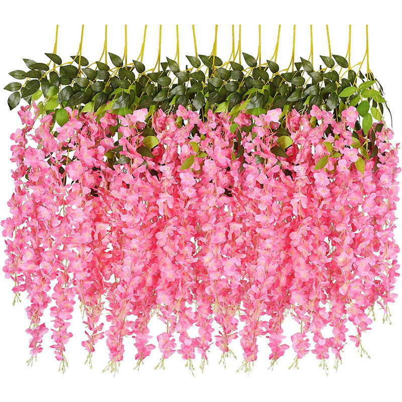 12 Packs Artificial Hanging Plants, Premium Oxidation Resistance Artificial Flower, Artificial Wisteria Plants, Artificial Plants For Home Decor Wall Decor