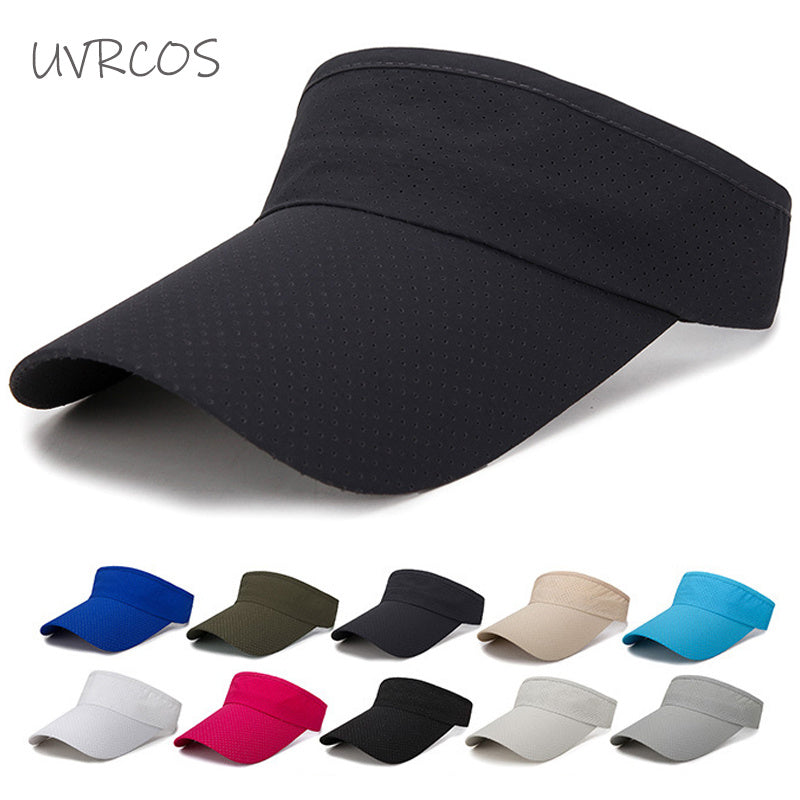 Summer Breathable Air Sun Hats Men Women Adjustable Visor UV Protection Top Empty Solid Sports Tennis Golf Running Sunscreen Cap