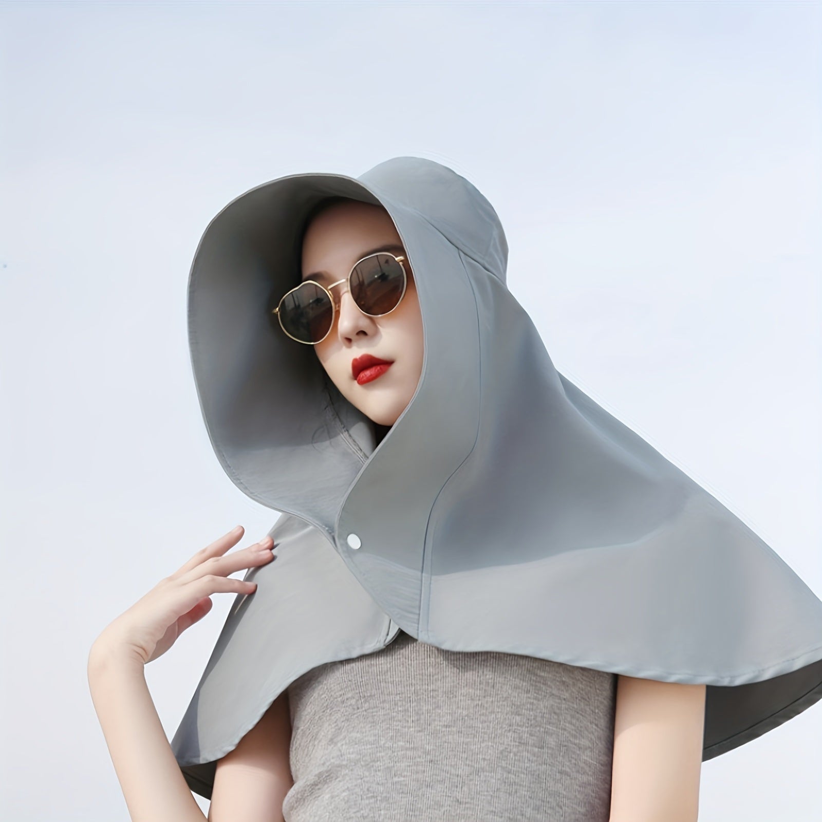 Summer Sunscreen Hat; Women's UV Protection Sunshade Sun Hat Cycling Neck Guard Shawl Face-covering Fisherman Hat