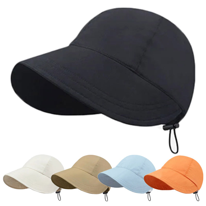 Wide Brim Fisherman Sun Hat Portable Foldable Beach Hats For Women Summer Quick-drying Visors Adjustable Drawstring Cap gorras