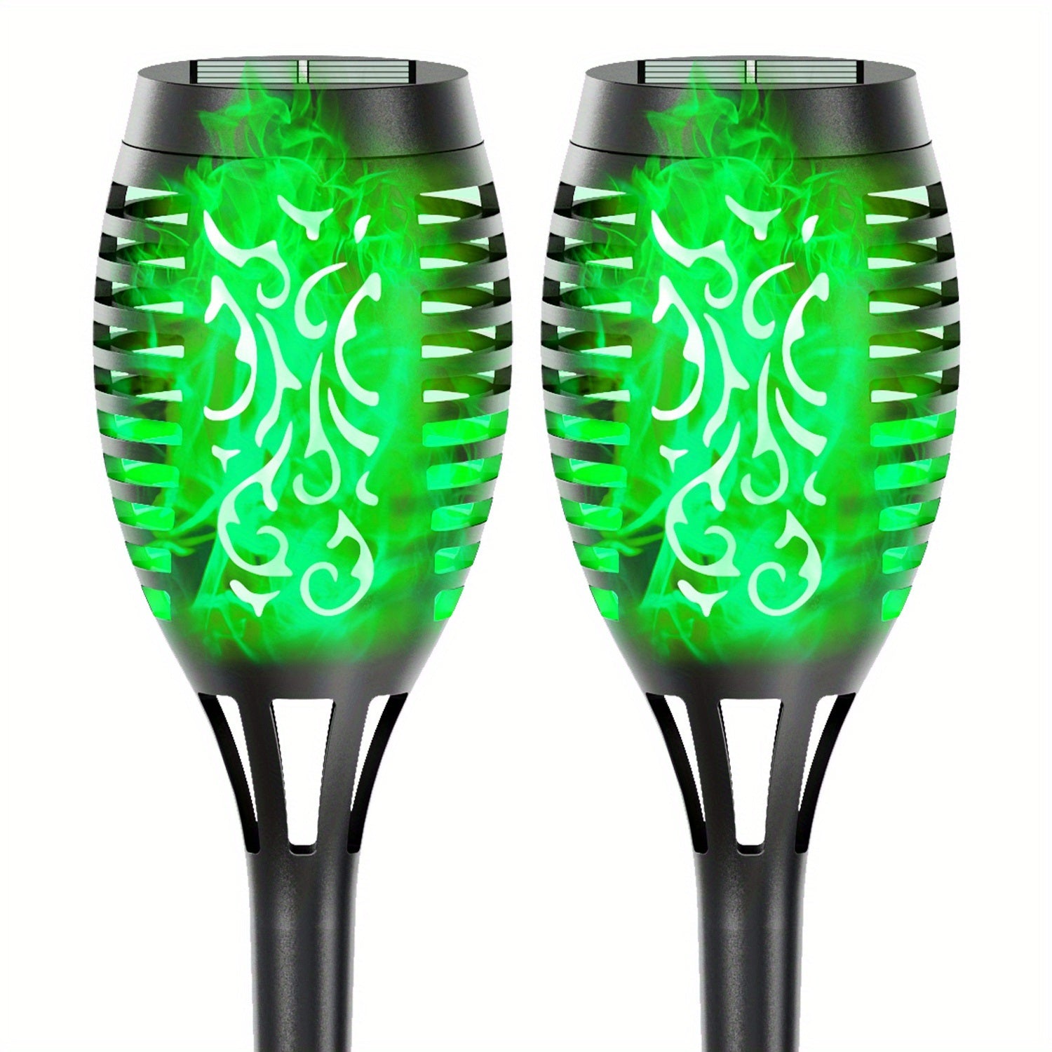 4/8/12pcs/pack Solar Outdoor Lights, 12LED Solar Torch Lights With Flickering Flame For Garden Decor, Mini IP65 Waterproof Landscape Flame Lights For Yard Pathway Patio Pool - Auto On/Off
