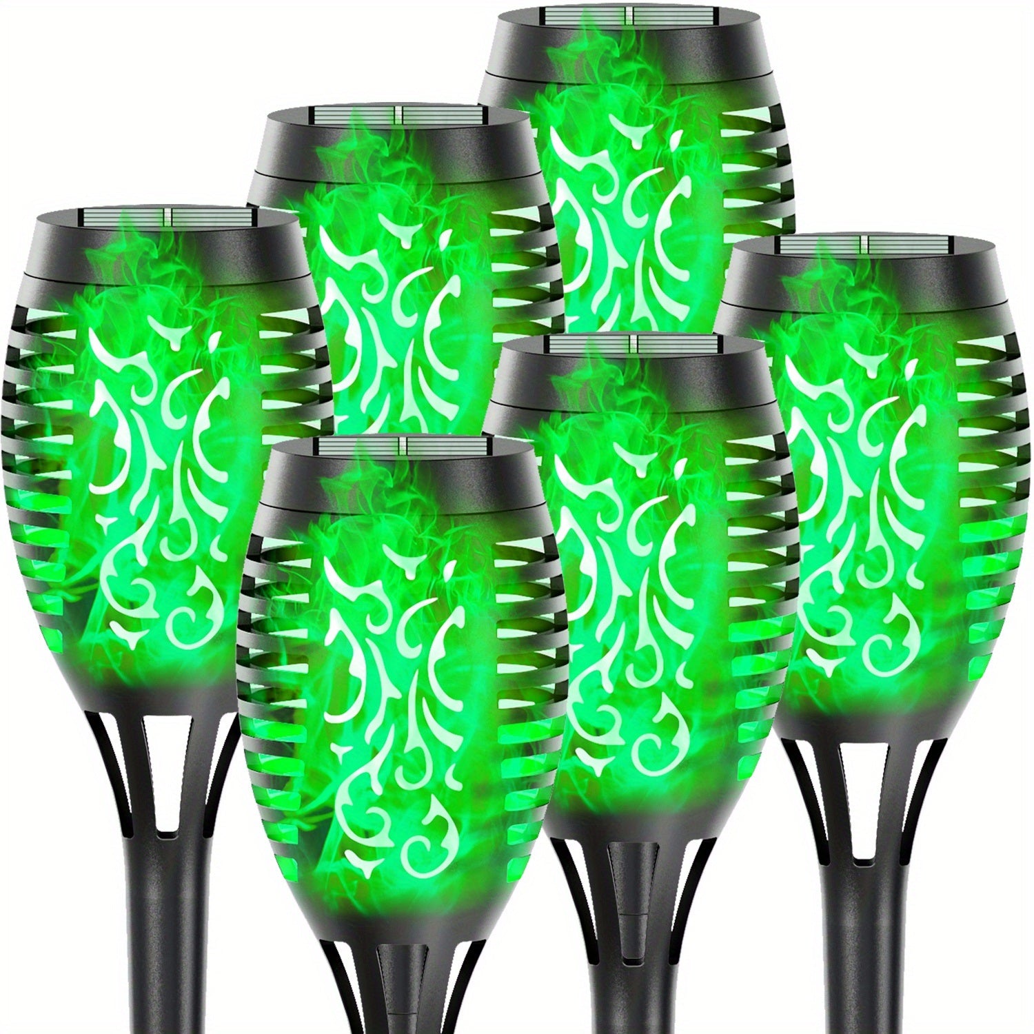 4/8/12pcs/pack Solar Outdoor Lights, 12LED Solar Torch Lights With Flickering Flame For Garden Decor, Mini IP65 Waterproof Landscape Flame Lights For Yard Pathway Patio Pool - Auto On/Off
