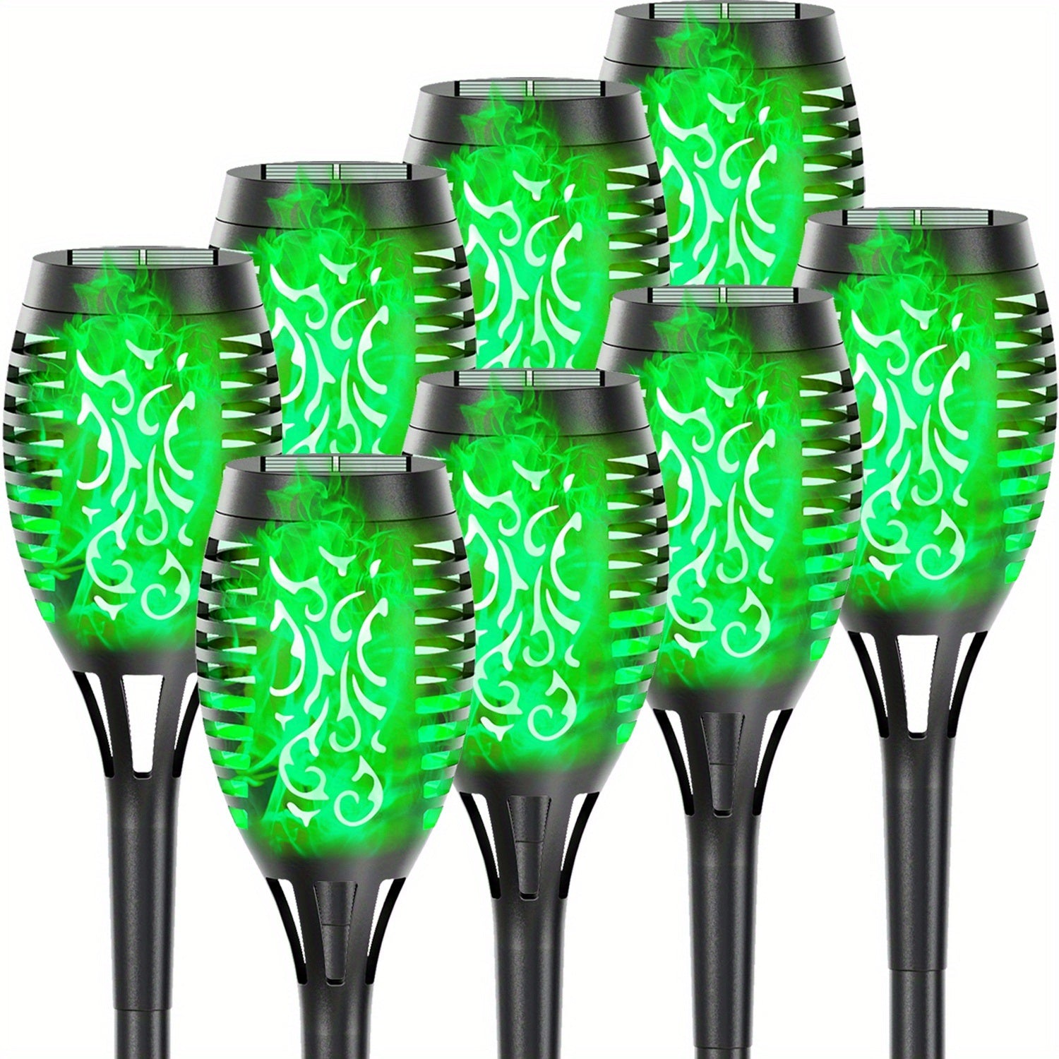 4/8/12pcs/pack Solar Outdoor Lights, 12LED Solar Torch Lights With Flickering Flame For Garden Decor, Mini IP65 Waterproof Landscape Flame Lights For Yard Pathway Patio Pool - Auto On/Off