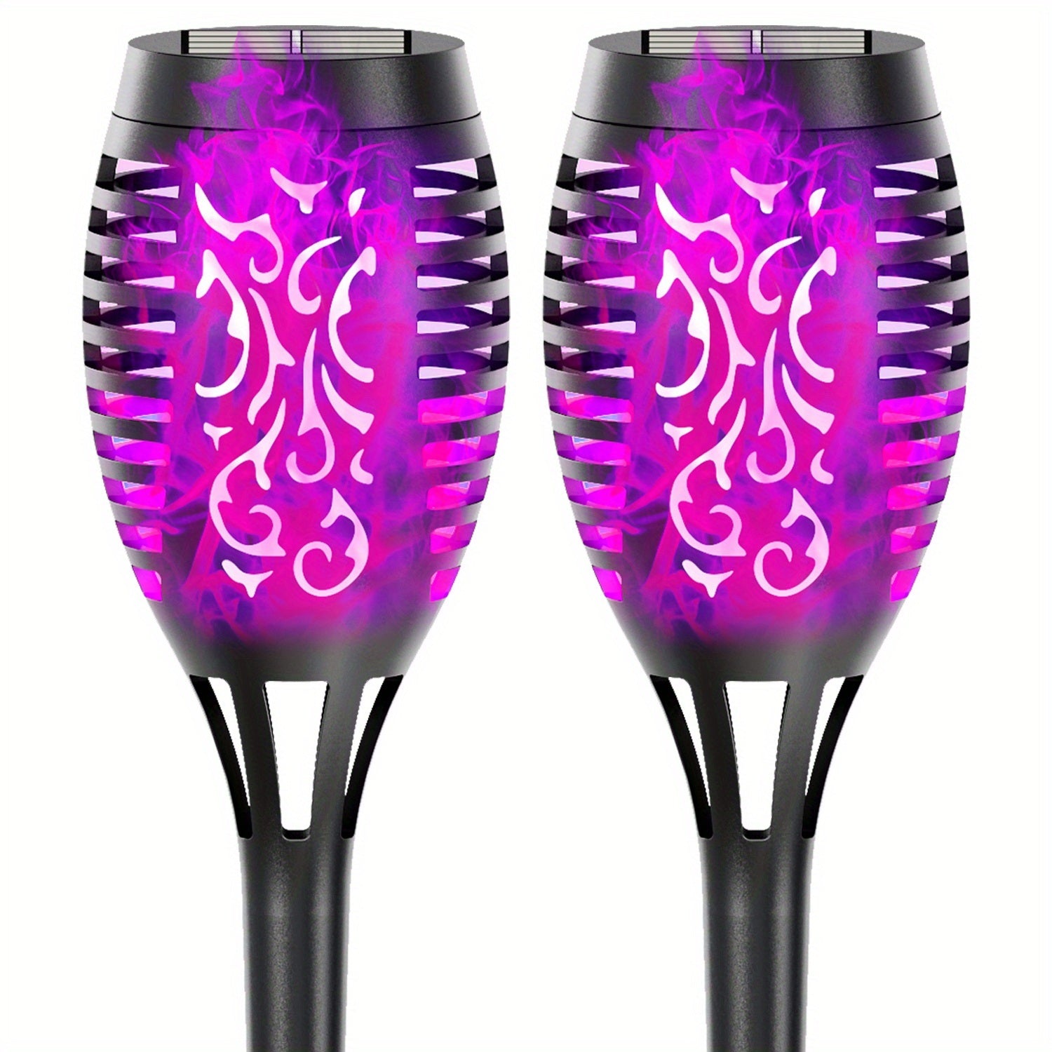 4/8/12pcs/pack Solar Outdoor Lights, 12LED Solar Torch Lights With Flickering Flame For Garden Decor, Mini IP65 Waterproof Landscape Flame Lights For Yard Pathway Patio Pool - Auto On/Off