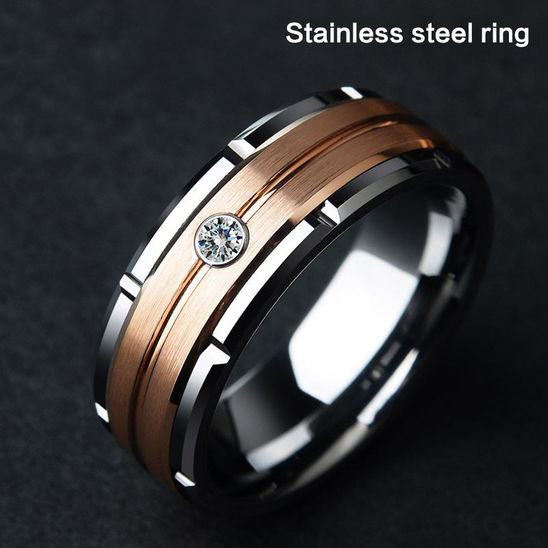 Stainless Steel Couples Rings Engagement Rings Rose Gold For Women Men Wedding Rings