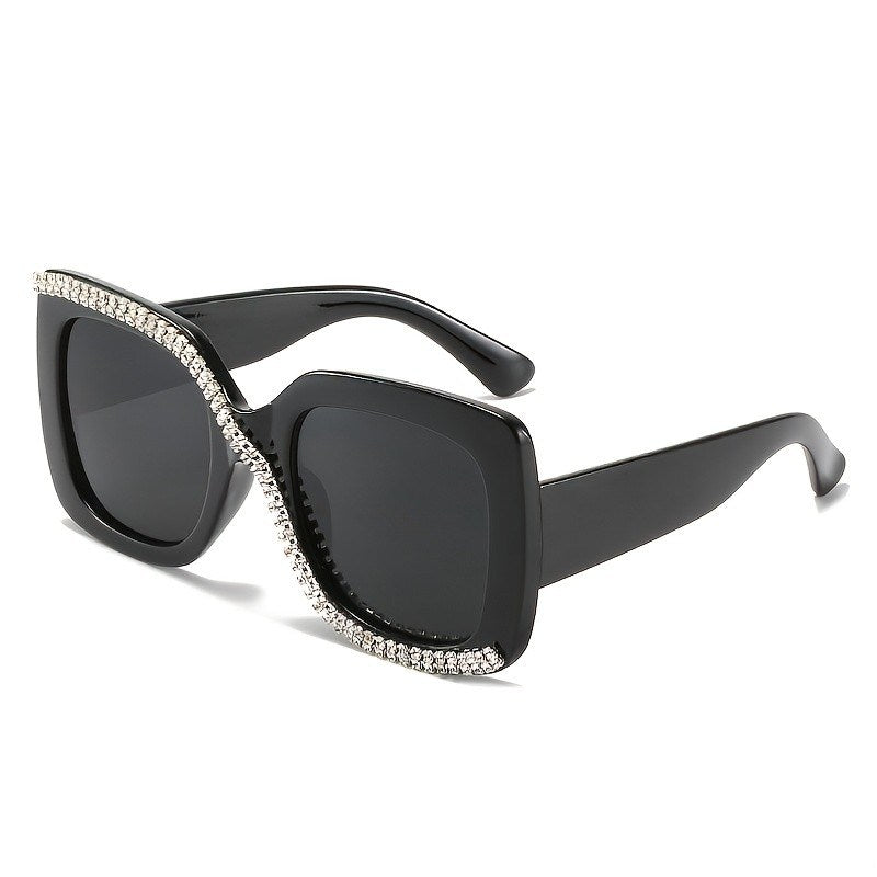 Special Design Color With Crystals Big Frame Rhinestone Bling Trendy Fashionable Sunglasses