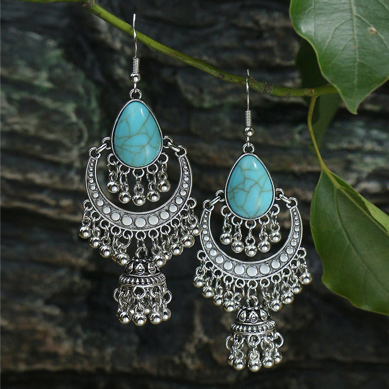 Boho Drop Vintage Drop Earrings Acrylic Turquoise Earrings Women's Elegant Jewelry Women's Accessories