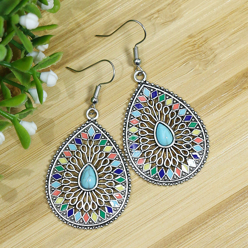 Boho Drop Vintage Drop Earrings Acrylic Turquoise Earrings Women's Elegant Jewelry Women's Accessories