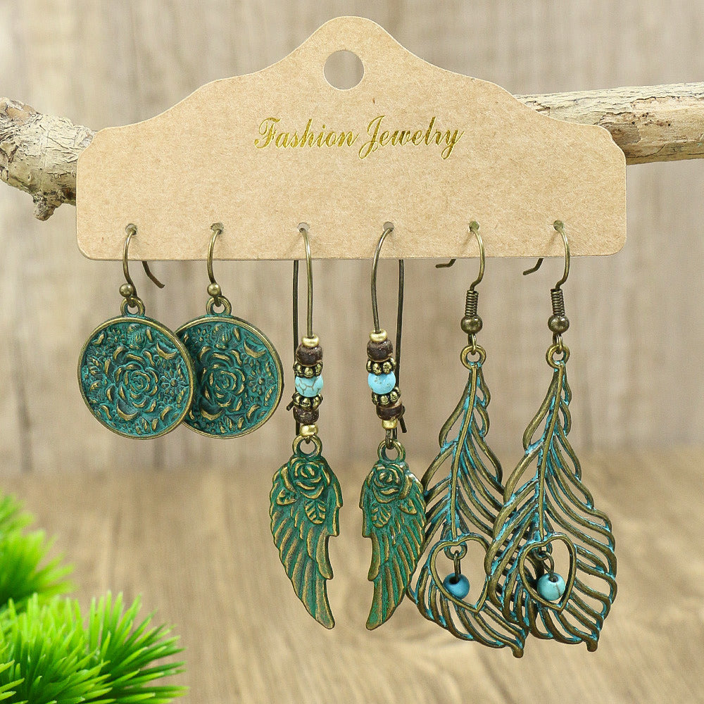 Boho Drop Vintage Drop Earrings Acrylic Turquoise Earrings Women's Elegant Jewelry Women's Accessories