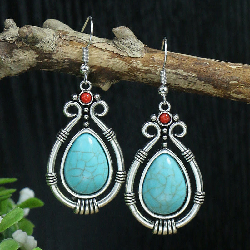 Boho Drop Vintage Drop Earrings Acrylic Turquoise Earrings Women's Elegant Jewelry Women's Accessories