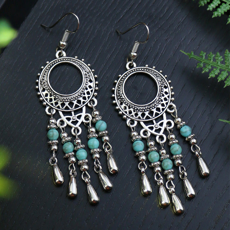 Boho Drop Vintage Drop Earrings Acrylic Turquoise Earrings Women's Elegant Jewelry Women's Accessories