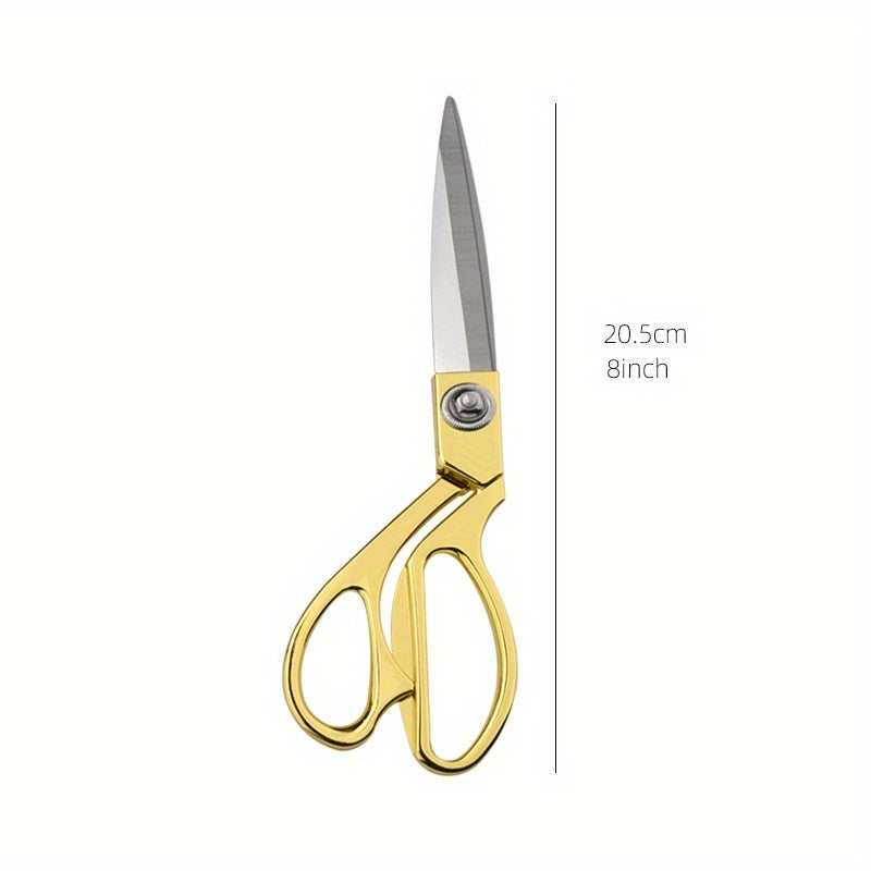 One Pair Of Golden Fabric Scissors Stainless Steel Sharp Tailor Scissors Clothing Scissors Professional Heavy Duty Dressmaking Shears Sewing Tailor