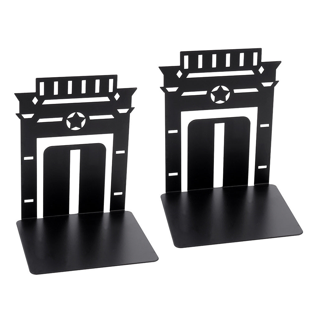 1 Pair Black Architectural Metal Bookshelves