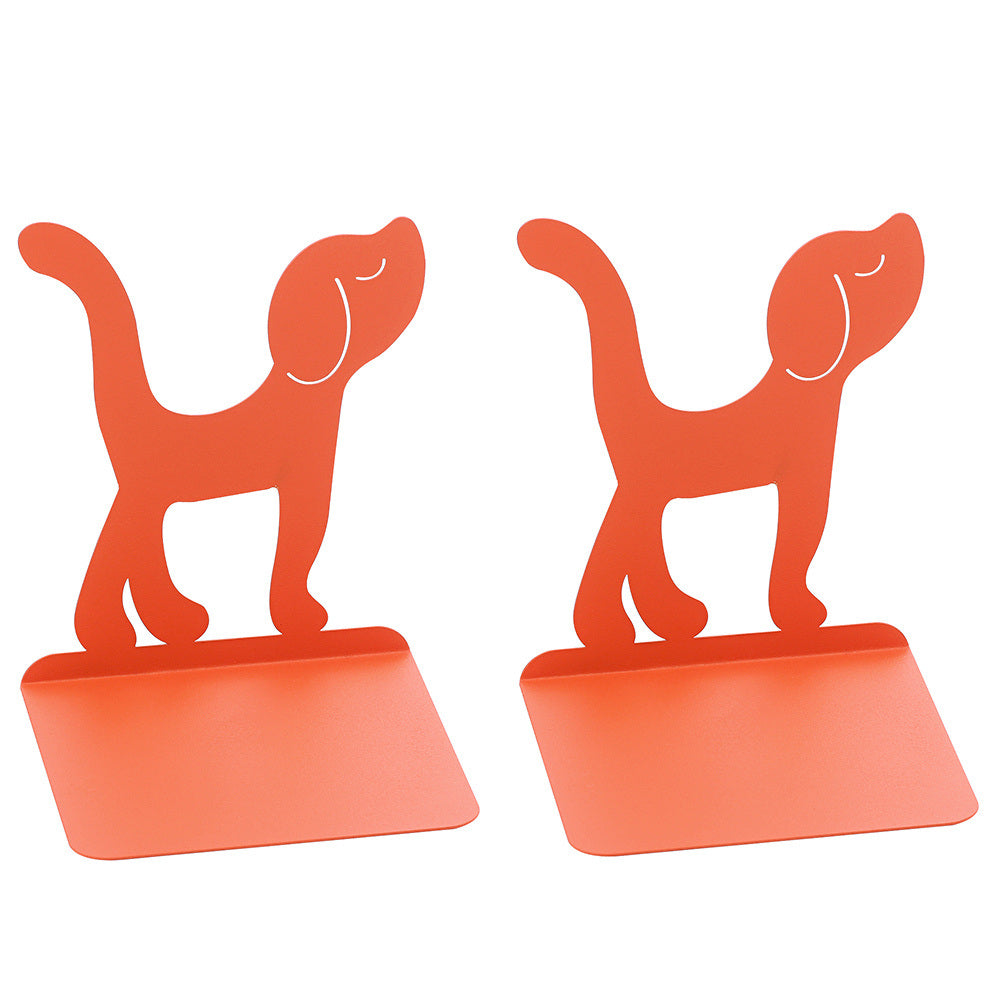 1 Pair Metal Bookends, Dog Design Book Stand, Bookshelf, Book Stopper