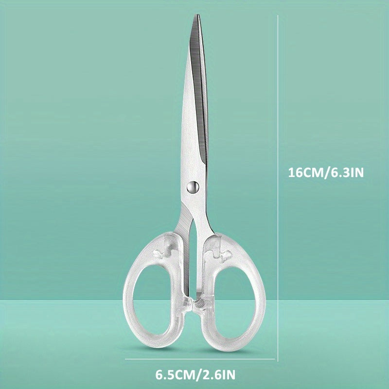 Transparent Handle Office Cutting Tools New Design Exquisite Good-looking Scissors Transparent Scissors School Student Office Multi-functional Manual Scissors For Paper Craft