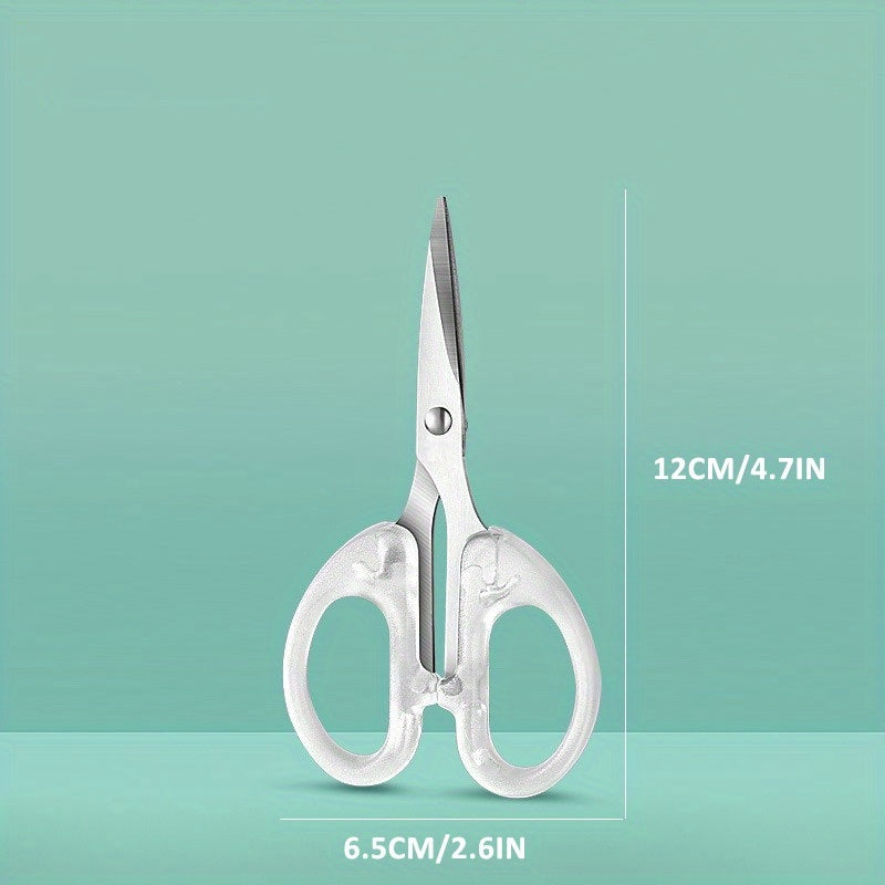 Transparent Handle Office Cutting Tools New Design Exquisite Good-looking Scissors Transparent Scissors School Student Office Multi-functional Manual Scissors For Paper Craft