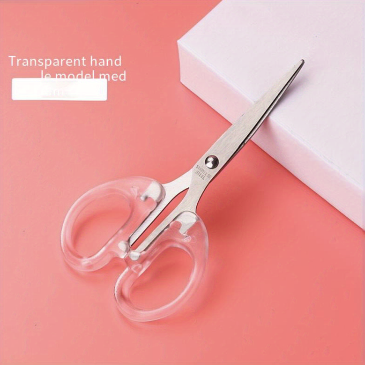 Stainless Steel Office Scissors Teflon Anti-Rust Anti-Stick Scissors Glue Paper Scissors Fabric Window Flower Do Handmade Transparent Scissors