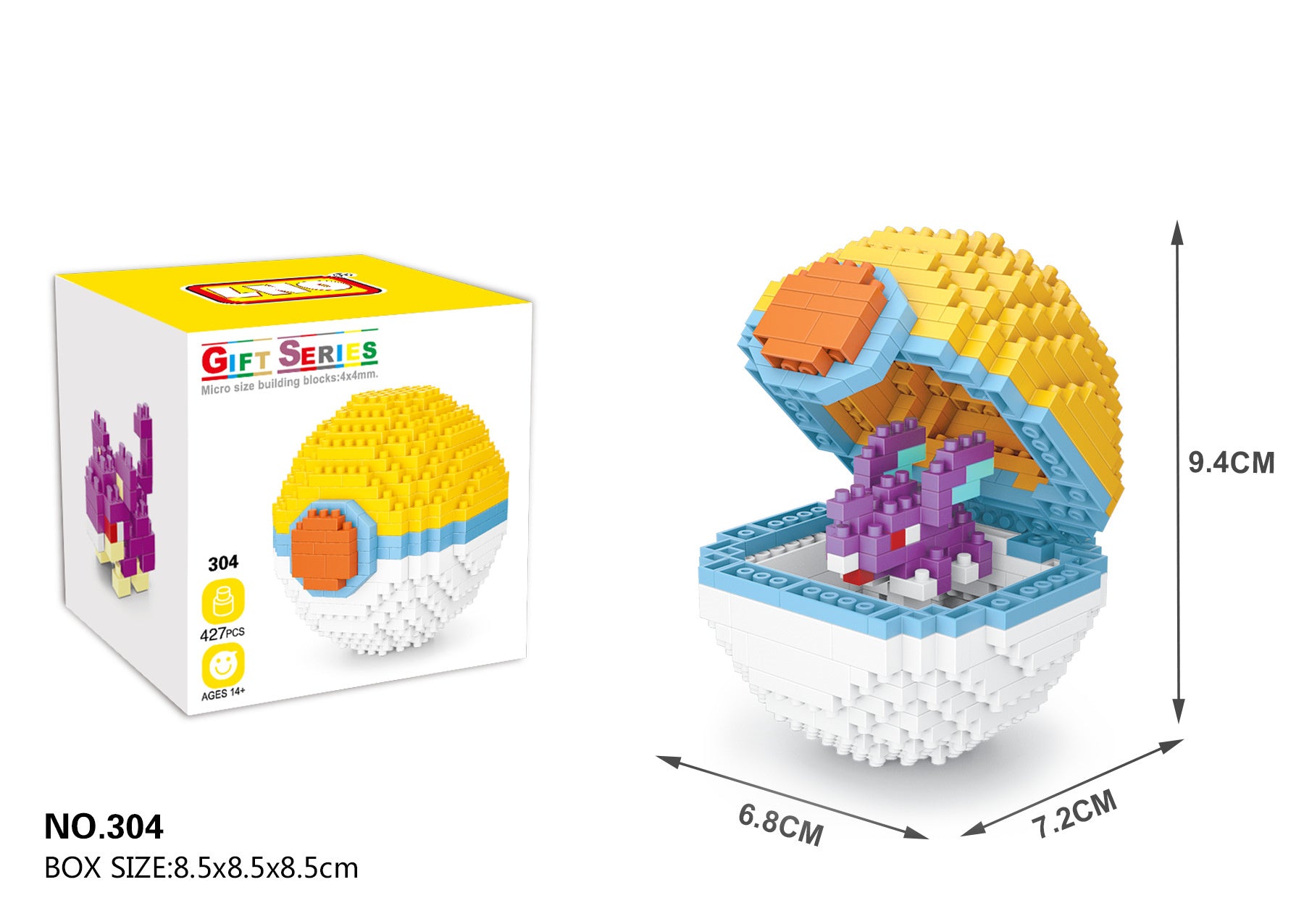 New Pokémon Pikachu Building Blocks Toys Educational Toys Pokémon Ball Building Blocks DIY Small Particle Mini Assembly