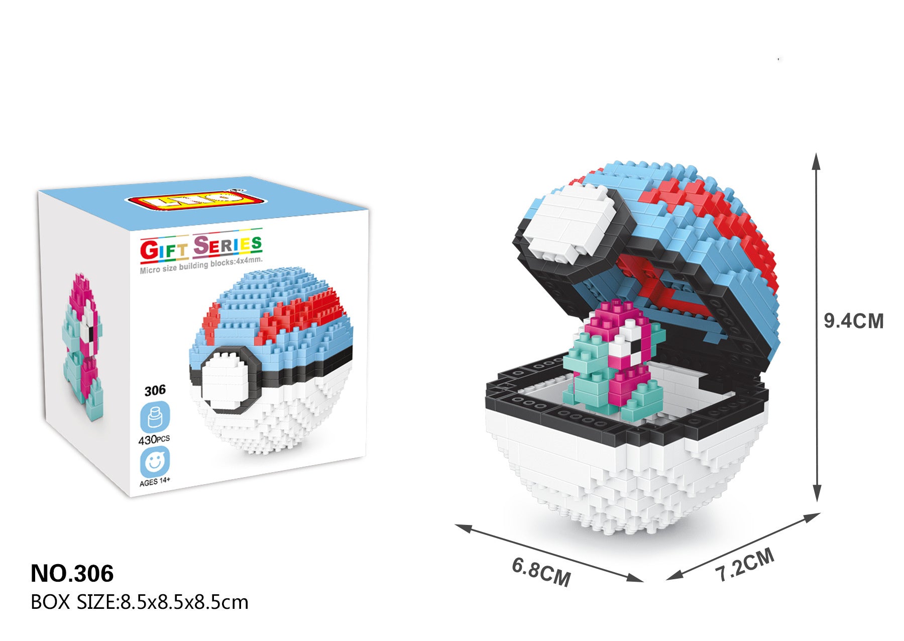 New Pokémon Pikachu Building Blocks Toys Educational Toys Pokémon Ball Building Blocks DIY Small Particle Mini Assembly