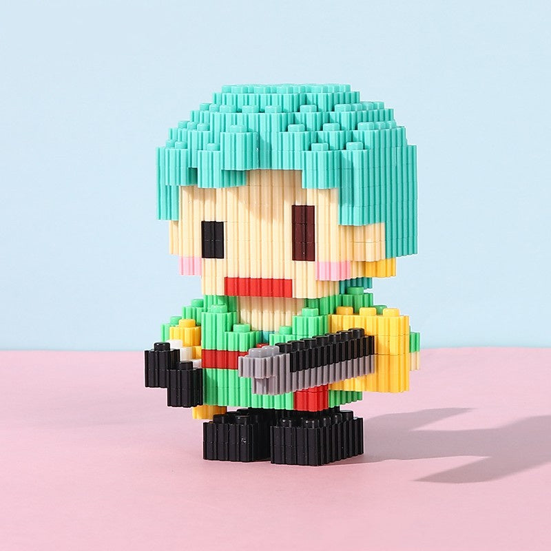 One Piece Miniature Small Particle Building Blocks Assembled Toys Creative Luffy Joe Ba Sorong Jigsaw Toys
