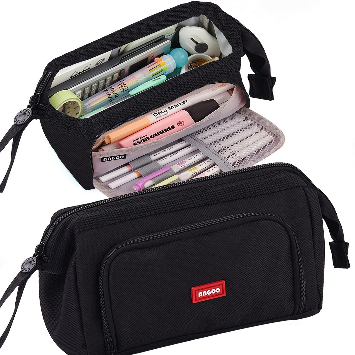 Maximize Your Storage Space with this Large Capacity Canvas Pencil Case!