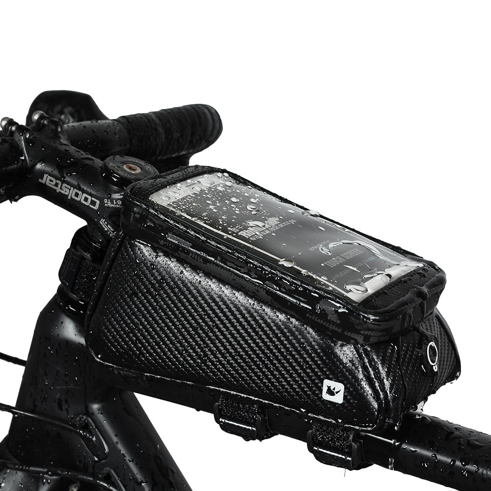 Bike Phone Front Frame Bag Bicycle Bag Waterproof Bike Phone Mount Top Tube Bag Bike Phone Case Holder Accessories Cycling Pouch Compatible Phone Under 6.5'