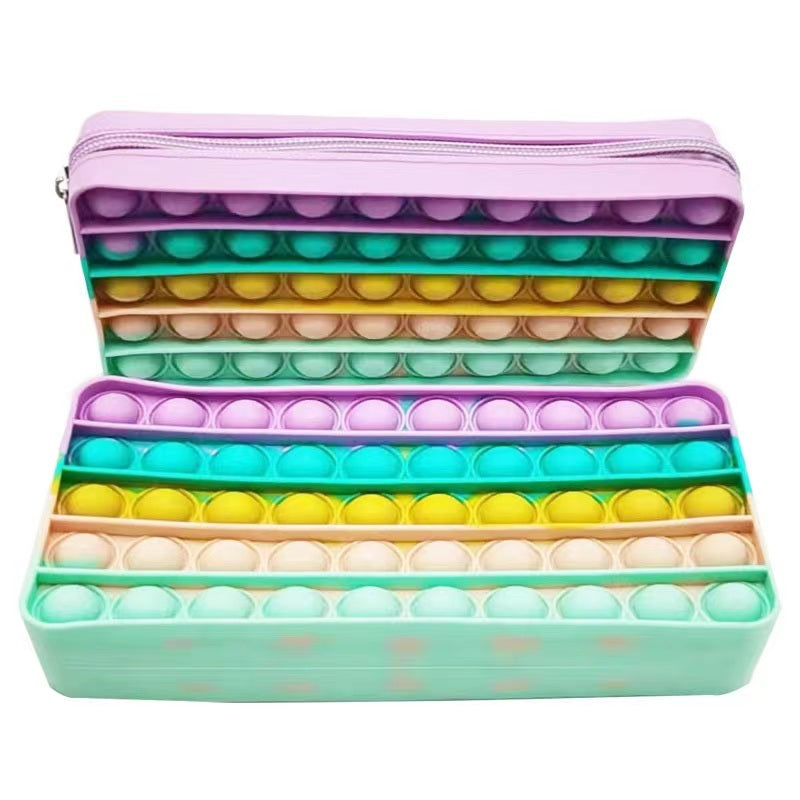 Pop Pencil Case, Fidget Pencil Pen Case Simple Sensory Silicone Bubble Toy, Stationery Storage Bag Decompression Toy For Kids, School Season Gifts, Office Stationery Organizer, Christmas Gifts