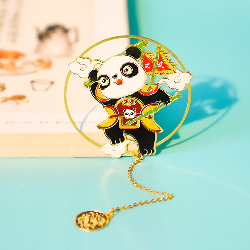 1pc Cute Cartoon Panda Metal Hollow Bookmark With Chain For Birthday Gifts Christmas Gifts Appreciation Gifts For Book Lovers Writers Readers Children Adults Teacher