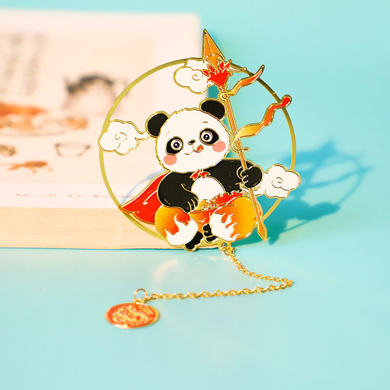 1pc Cute Cartoon Panda Metal Hollow Bookmark With Chain For Birthday Gifts Christmas Gifts Appreciation Gifts For Book Lovers Writers Readers Children Adults Teacher