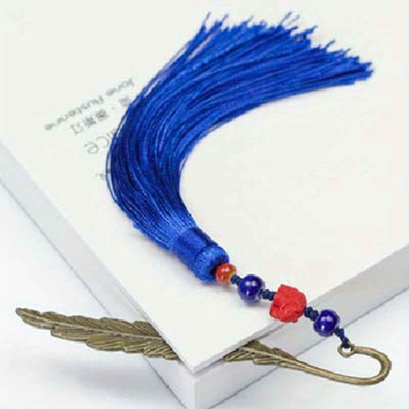 1PC Chinese Retro Metal Bookmark, With Tassel Creative Plum Blossom Bossom Bookmark Student Stationery School Office Supplies Gifts