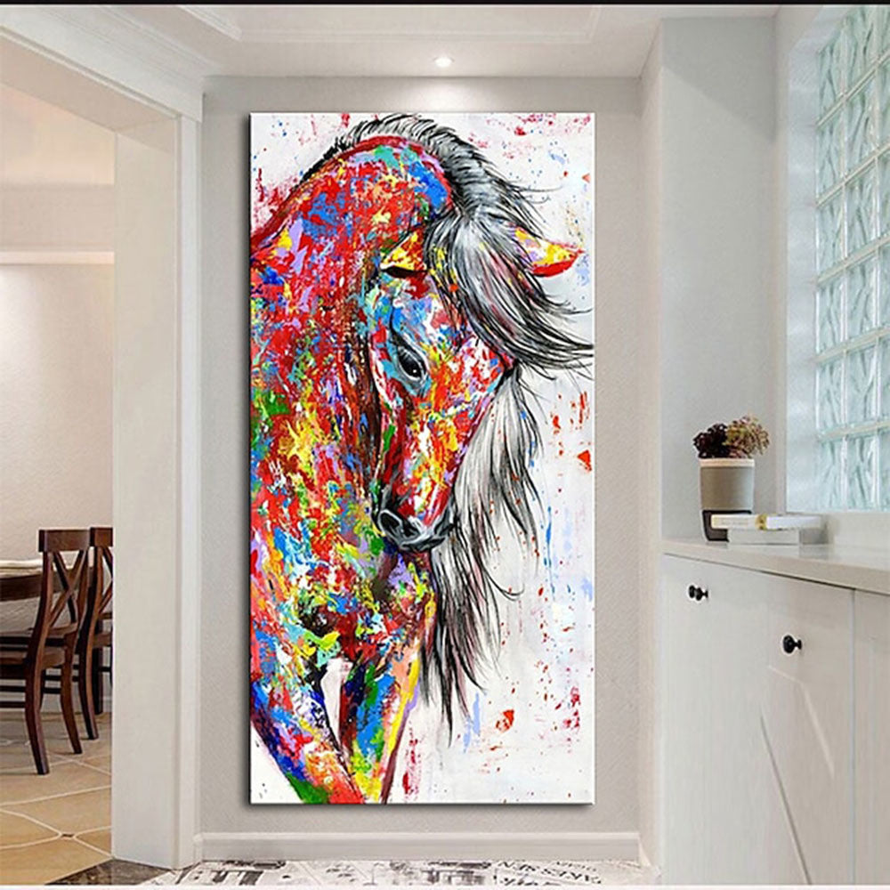 Oil Painting Handmade Hand Painted Wall Art Mintura Modern Abstract Horse Animal Home Living Room hallway bedroom luxurious decorative painting