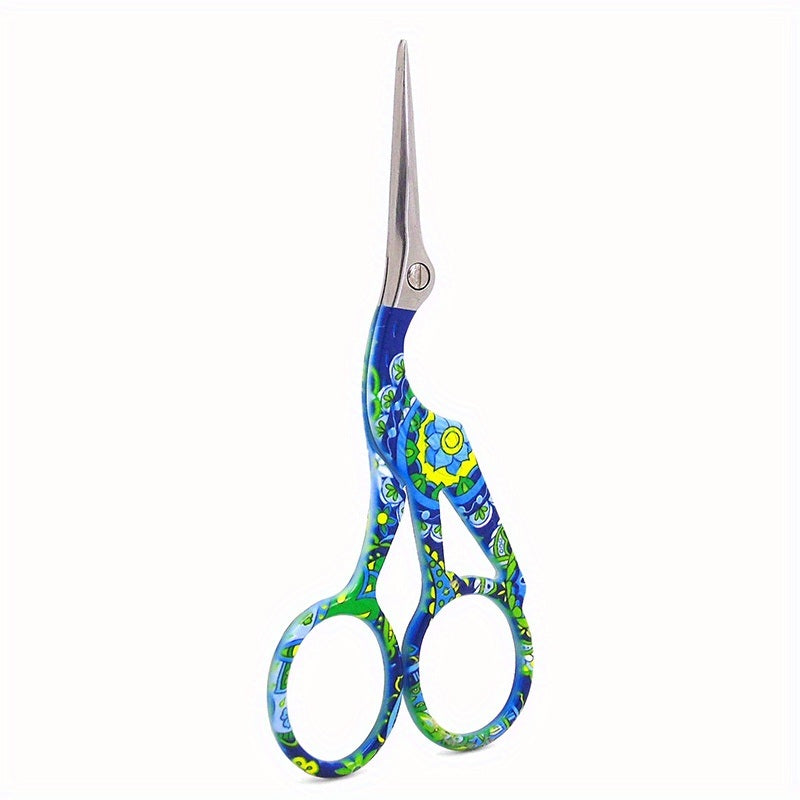 Craft Scissors Stork Sewing Embroidery Scissors With Leather Scissors Cover Bird Scissor For Fabric Cutting Paper Crafting Office Scissors Sewing Handicrafts Tool