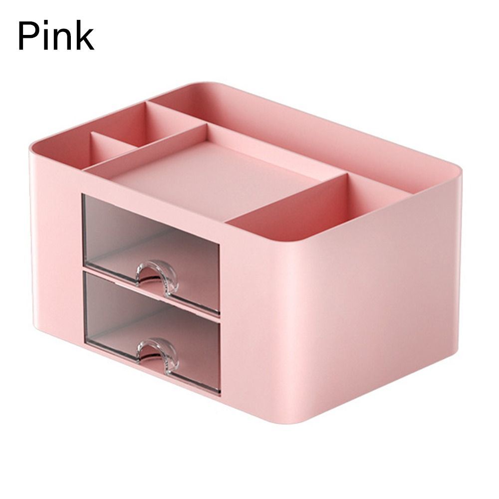 1pc Desktop Storage Drawers Cosmetic Makeup Organizer, Jewelry Display Box, Large Capacity Storage Box With Transparent Drawer, Pen Holder, Office Stationery Organizer For Lipstick Brushes Lotion