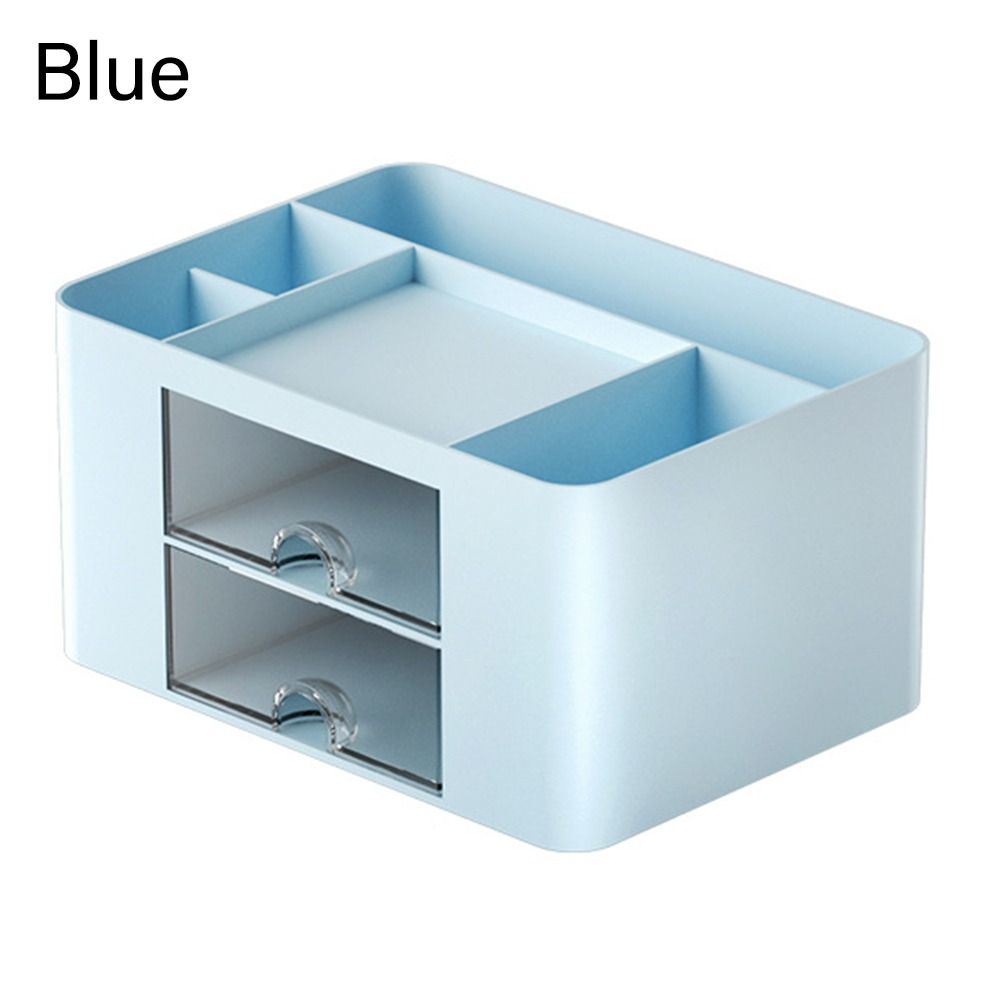 1pc Desktop Storage Drawers Cosmetic Makeup Organizer, Jewelry Display Box, Large Capacity Storage Box With Transparent Drawer, Pen Holder, Office Stationery Organizer For Lipstick Brushes Lotion