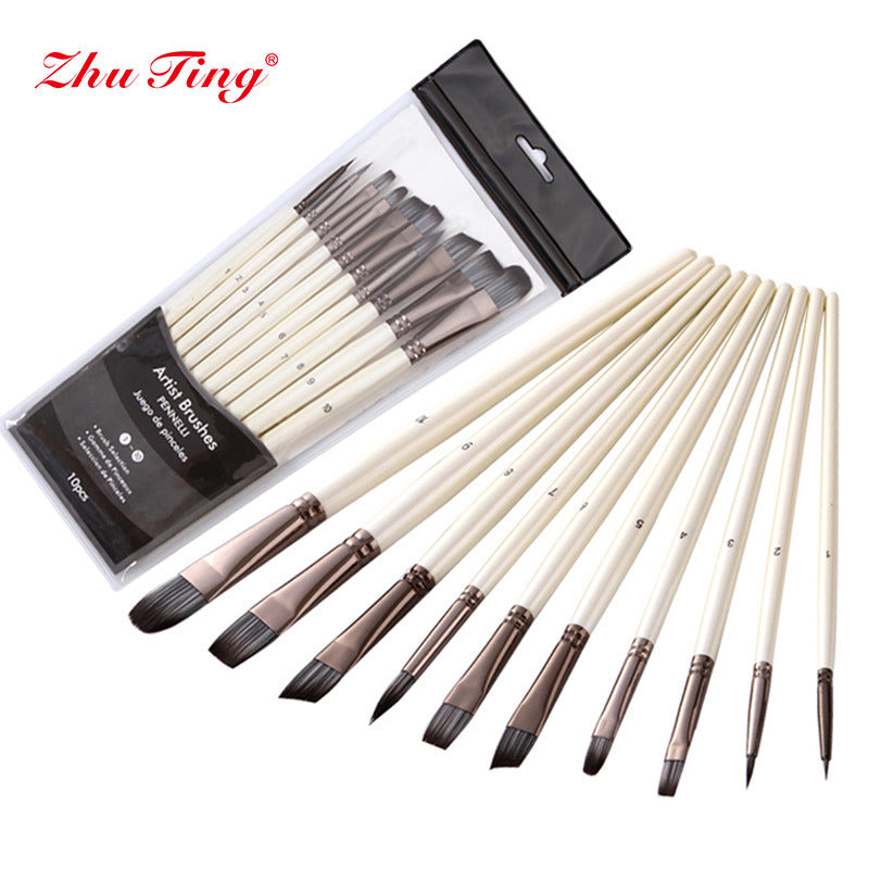 10pcs nylon painting brush sets, powder acrylic oil painting brush watercolor pen