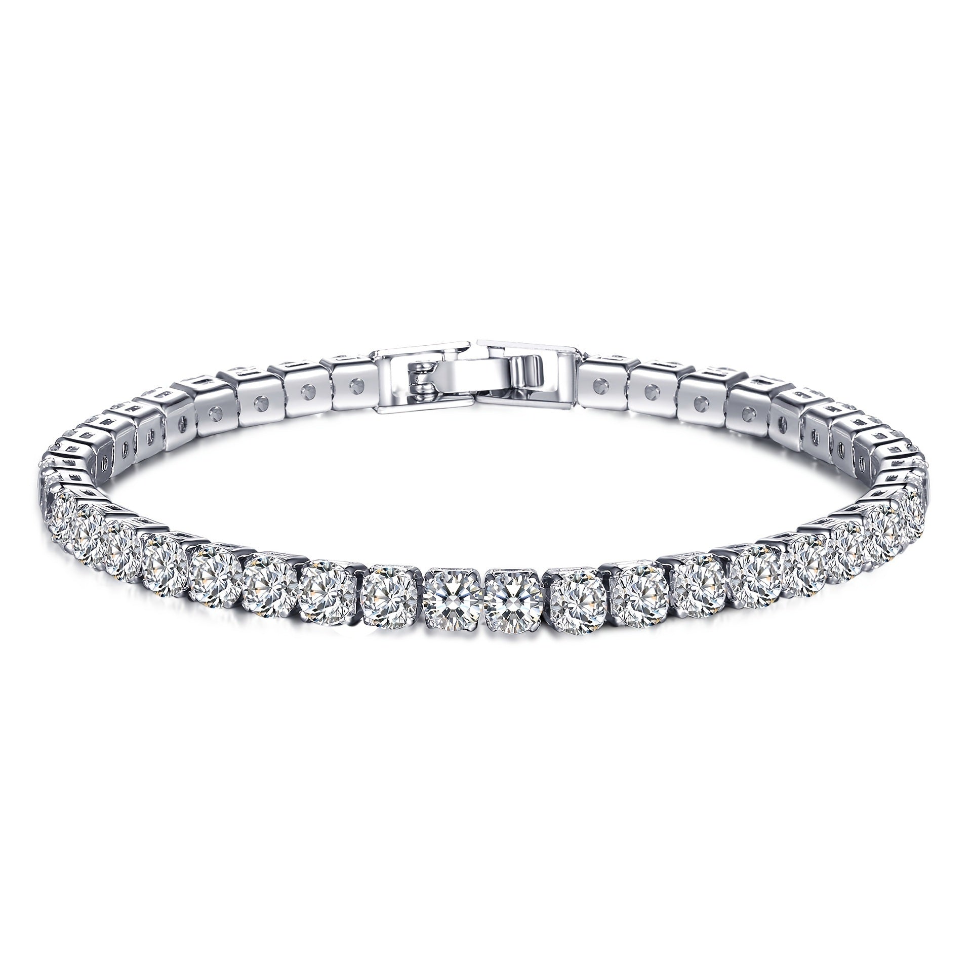 Classic Tennis Bracelet With Full Of Round Cut Zircon Adjustable Jewelry For Party Clothing Accessories