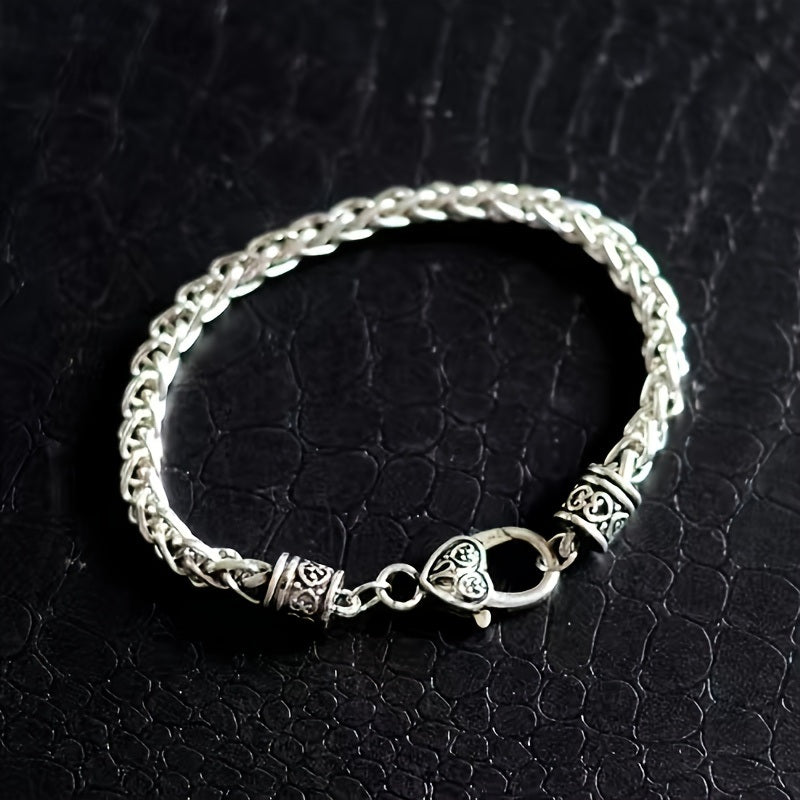Vintage Stainless Steel Link Chain Bracelet For Men Women