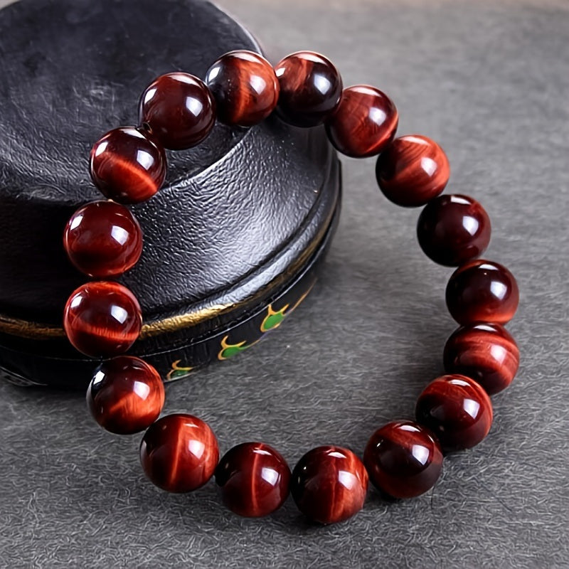 Natural Wine Tiger Eyes Stone Bracelets For Men Women 4/6/8/10/12mm Round Smooth Beaded Brazalete Minimalist Yoga Jewelry